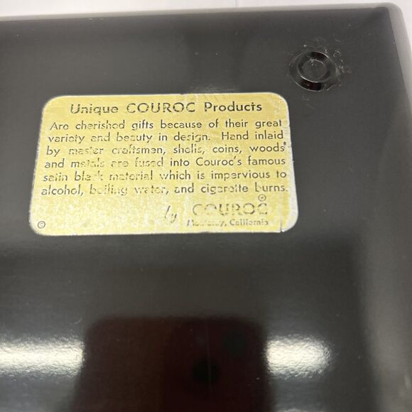 VTG Couroc Monterey California Bull Bear Tray 18 X 12.5” Black Lacquer MCM - Picture 9 of 10